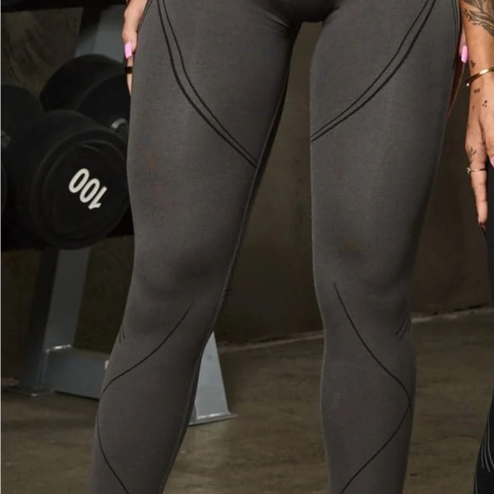Gray High-Waisted Leggings